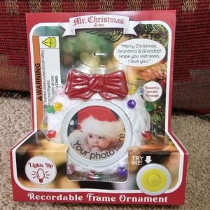 New. Mr. Christmas Recordable Frame Ornament. Lights Up As Well.